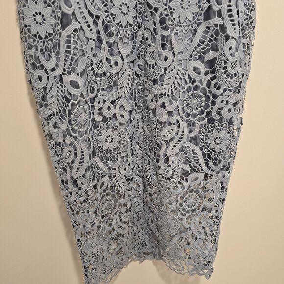 Chi Chi London Whitnie Dress Light Blue Lace Midi Pencil UK 14 US 10 Elegant NEW - Picture 11 of 13